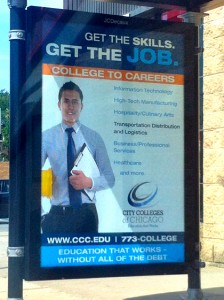 Plakat informujący o programie "College to careers"  fot.www.ccc.edu