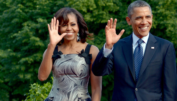 Michelle i Barack Obamowie fot. EPA/PAP - Rainer Jensen