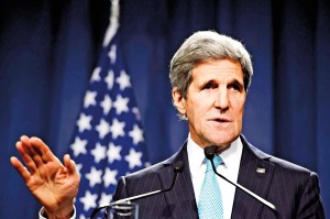 Sekretarz stanu John Kerry fot.Martial Trezzini/PAP/EPA