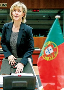 Minister finansów Portugalii Maria Luis Albuquerque   fot.Julien Warnand/EPA WARNAND