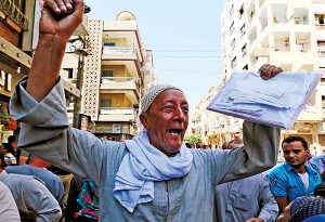 Protest na ulicach Kairu fot.Khaled Elfiqi/EPA