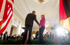 US President Barack Obama and Chancellor of Germany Angela Merkel