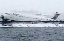 Delta flight skids off runway at New York's LaGuardia Airport