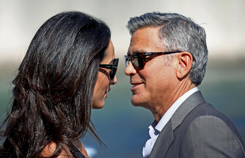 George Clooney i Amal Alamuddin fot.Alessandro Di Meo/EPA