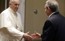 Pope Francis meets Cuban President Raul Castro at the Vatican
