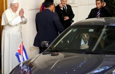 Cuban President Raul Castro arrives at Vatican City to meet Pope Francis