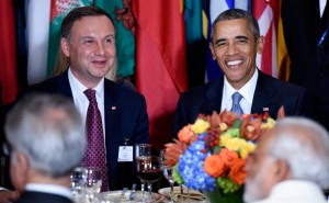 Andrzej Duda (z lewej) i Barack Obama fot.Justin Lane/EPA