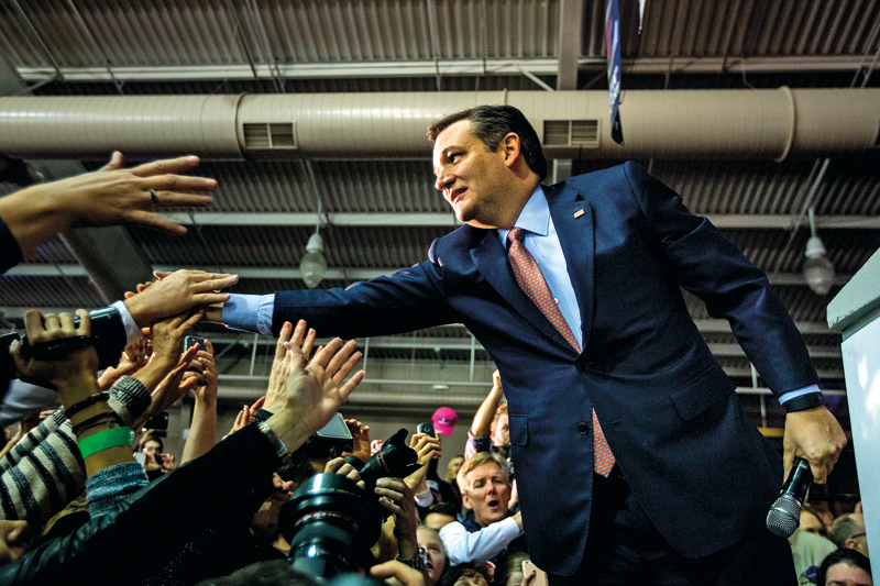 Ted Cruz wygrał republikańskie prawybory w Iowa fot.Jim Lo Scalzo/EPA
