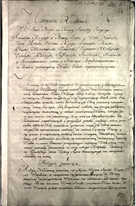 Oryginalny manuskrypt konstytucji z 1791 roku  fot.Wikipedia