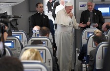Pope Francis return journey after visiting Poland