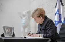 Angela Merkel at Israeli embassy in Berlin