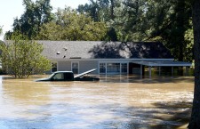 Hurricane Matthew flooding aftermath in Fayetteville, North Carolina, USA.