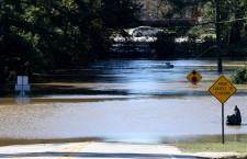 Hurricane Matthew flooding aftermath in Fayetteville, North Carolina, USA.