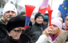 A demonstration organised by Polish Committee for the Defence of Democracy in Warsaw