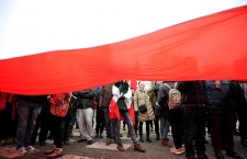 A demonstration organized by Polish Committee for the Defence of Democracy in Warsaw
