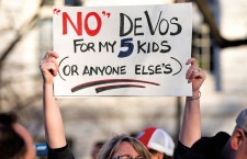 Rally on Capitol Hill to voice opposition to Trump's nominee for Education Secretary Betsy DeVos
