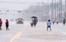 Major flooding hits the city of Houston, Texas after Hurricane Harvey makes landfall as a tropical storm