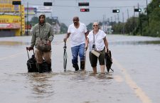 Major flooding hits the city of Houston, Texas after Hurricane Harvey makes landfall as a tropical storm