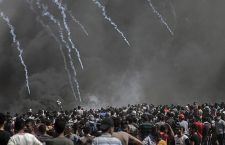 Clashes by Gaza-Israeli border, Eastern Gaza Strip, --- - 14 May 2018