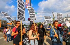 Protest over police shooting, Chicago, USA - 15 Jul 2018