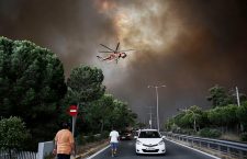 Wildfire in Penteli Mountain in Athens, Greece - 23 Jul 2018