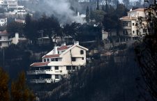 Wildfire in Penteli Mountain in Athens, Neo Voutza, Greece - 24 Jul 2018