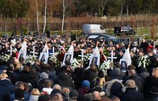 Funeral of Escape Room fire tragedy victims, Koszalin, Poland - 10 Jan 2019