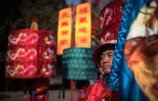 The Chinese Lunar New Year, or Spring Festival, performance rehearsal at Ditan Park in Beijing, China - 04 Feb 2019