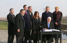 US Vice-President Mike Pence visits the former Nazi-German death camp of Auschwitz, Brzezinka, Poland - 15 Feb 2019